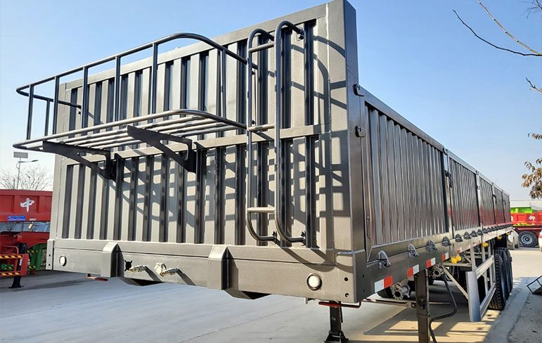 30T Heavy-Duty Drop Side Cargo Semi Trailer